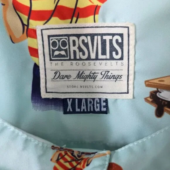 RSVLTS Men's Great Hambino The Sandlot Button Up Short Sleeve Shirt Size XL - Picture 7 of 14